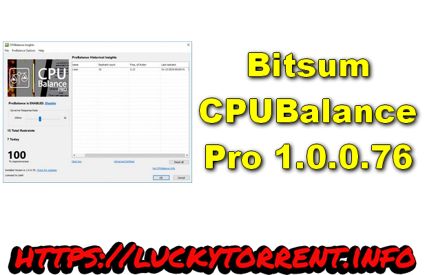 Bitsum CPUBalance Pro 1.0.0.76 + Crack