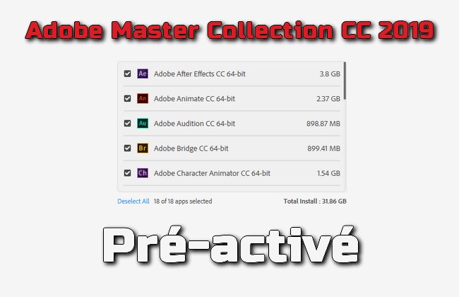 Adobe Master Collection CC 2019 pré-activé Torrent