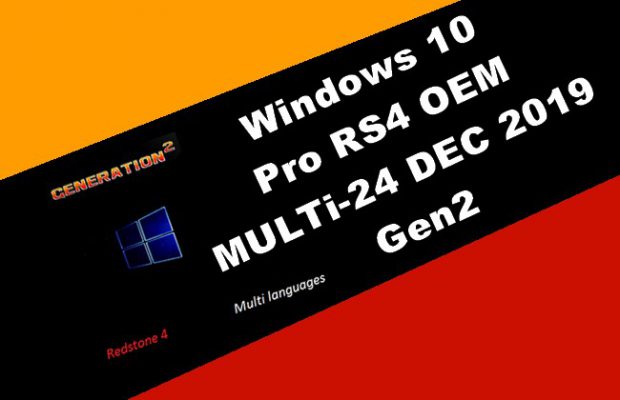 Windows 10 Pro VL X64 RS4 OEM MULTi-24 DEC 2019